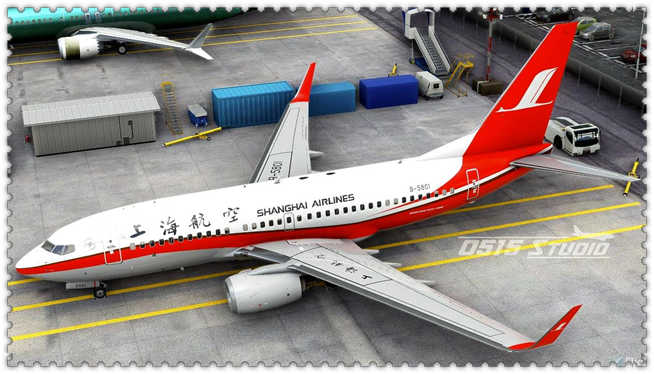 【MSFS2020】PMDG737-700 中国上海航空 B - 5801 涂装 网盘下载